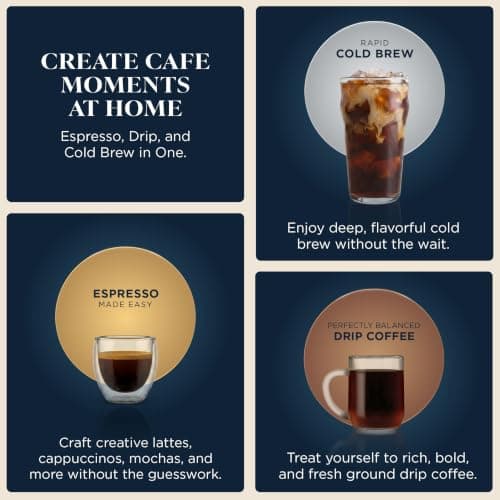 Ninja Luxe Café Premier 3-in-1 Espresso Machine, Drip Coffee, & Cold Brew - imagen 4