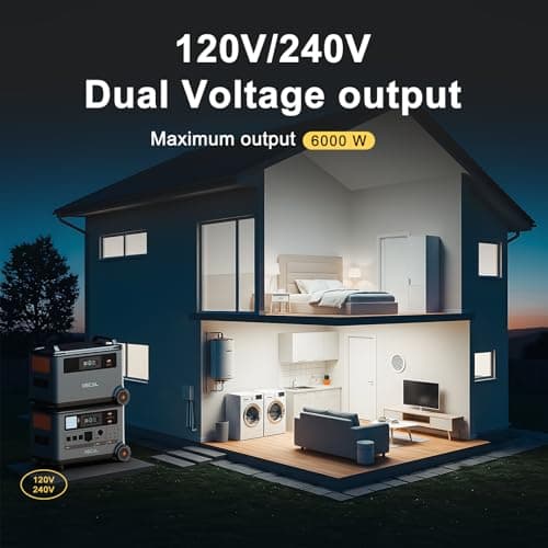 OSCAL PowerMax 6000 Solar Generator, 120/240V Split Phase Voltage - imagen 3