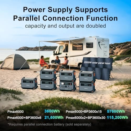 OSCAL PowerMax 6000 Solar Generator, 120/240V Split Phase Voltage - imagen 5