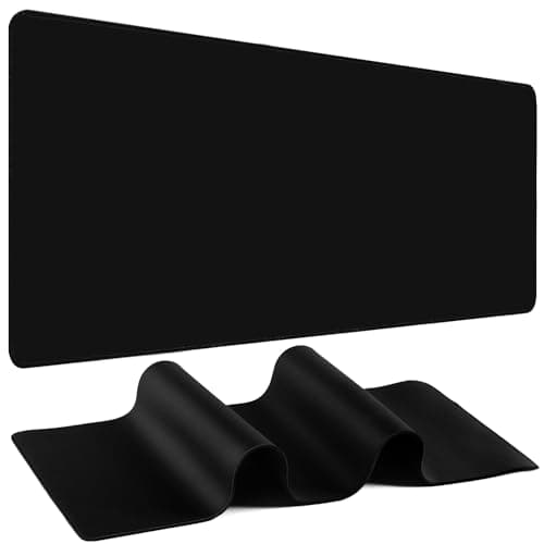Alfombrilla de ratón para juegos – Alfombrilla de escritorio para teclado y ratón – Alfombrilla de ratón grande negra para escritorio, alfombrilla de ratón (35.4" x 15.7") con base antideslizante, alfombrilla de escritorio para juegos, oficina y hogar - imagen 2