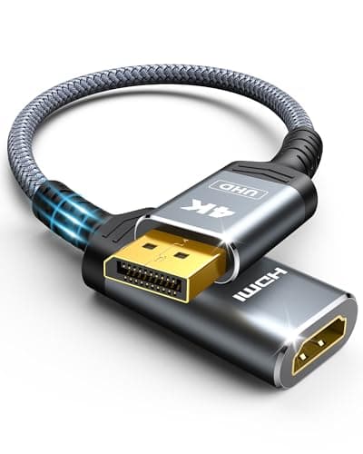 Highwings Adaptador DisplayPort 4K a HDMI, Computadora DP 1.2 unidireccional a Pantalla HDMI 2.0, Adaptador DisplayPort a HDMI (macho a Hembra), SR Anti-Rotura, sin pestillo, para Dell HP AMD NVIDIA, Pasivo - imagen 2