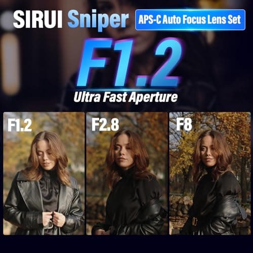 SIRUI Sniper Juego de lentes de enfoque automático, 23 mm, 33 mm, 56 mm, lente de cámara APS-C gran angular F1.2 para montura Z, negro - imagen 3