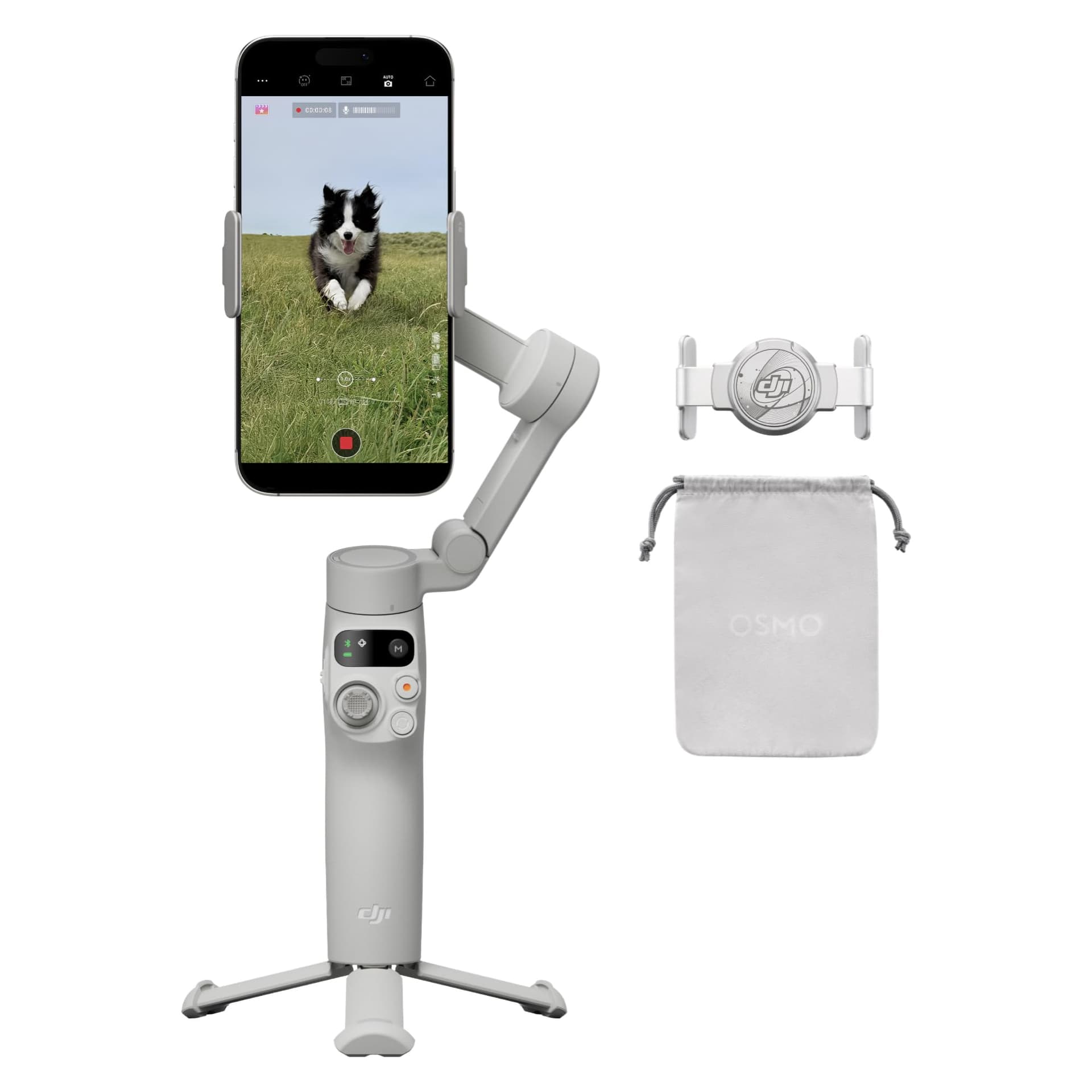 Estabilizador de cardán DJI Osmo Mobile 7 para iPhone, Android, trípode incorporado, estabilizador portátil para iPhone, palo selfie, cardán para teléfono de 3 ejes, ActiveTrack 7.0, edición con un solo toque, uso de 10 horas, carga de teléfono - imagen 1