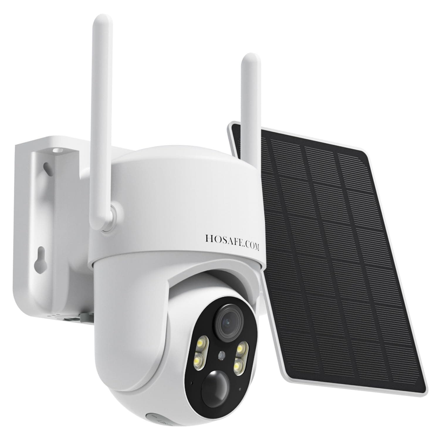 HOSAFE.COM Cámaras de seguridad solares inalámbricas para exteriores, cámaras remotas PTZ de 360° para seguridad del hogar con energía solar, cámara de seguridad 2K 3MP inalámbrica para exteriores, almacenamiento gratuito en la nube (se necesita aplicar) - imagen 1