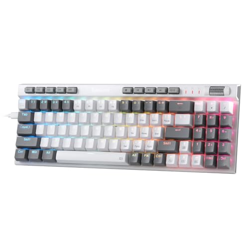 Redragon K655 75% RGB Teclado mecánico para juegos con cable, 78 teclas de intercambio en caliente con tablero de cubierta de aluminio, enchufe actualizado y teclas macro/medios integradas, interruptor rojo lineal silencioso - imagen 2