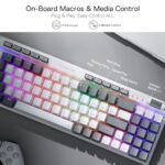 Redragon K655 75% RGB Teclado mecánico para juegos con cable, 78 teclas de intercambio en caliente con tablero de cubierta de aluminio, enchufe actualizado y teclas macro/medios integradas, interruptor rojo lineal silencioso - imagen 4