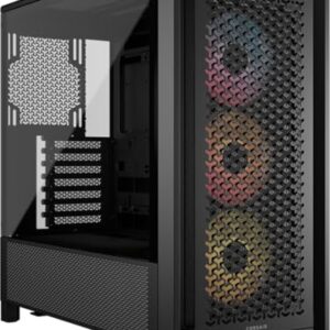 CORSAIR 4000D RS ARGB Frame Modular Mid-Tower ATX PC Case, alto flujo de aire, 3 ventiladores RS preinstalados, sistema de montaje InfiniRail™, ASUS BTF, MSI Zero, Gigabyte Stealth, negro - imagen 2
