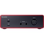 Focusrite Scarlett Solo Studio USB-C interfaz de audio con micrófono y auriculares (4ª generación) con abrazadera en soporte para auriculares, trípode para micrófono + pluma, filtro Kellopy Pop y cable XLR - imagen 4