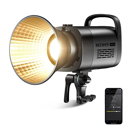 NEEWER CB60B 70W Luz de Vídeo LED con Control 2.4G y APP, COB Bi Color 2700K-6500K 34000Lux a 1m/CCT CRI97+/12 Escenas/Montaje Bowens, Bluetooth, con Reflector, Cable de Alimentación, Manual, Grabación de Estudio/Video - imagen 2