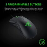 Razer DeathAdder Essential Gaming Mouse: Sensor óptico de 6400 DPI - 5 botones programables - Interruptores mecánicos - Empuñaduras laterales de goma - Negro clásico - imagen 5