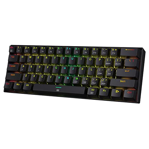 Redragon K630 Dragonborn 60% Teclado para Juegos RGB con Cable, Teclado mecánico Compacto de 61 Teclas con Interruptor Rojo Lineal, Soporte para Controlador Pro, Negro - imagen 2