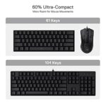 Redragon K630 Dragonborn 60% Teclado para Juegos RGB con Cable, Teclado mecánico Compacto de 61 Teclas con Interruptor Rojo Lineal, Soporte para Controlador Pro, Negro - imagen 4