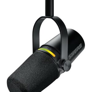 Shure MV7+ Micrófono dinámico - Micrófono de podcast USB-C y XLR para streaming, grabación y transmisión, certificado OBS, modo de nivel automático, filtro pop digital, panel LED, negro - imagen 2