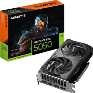 Tarjeta gráfica GIGABYTE GeForce RTX 5050 WINDFORCE OC 8G, 8GB 128-bit GDDR6, PCIe 5.0, sistema de refrigeración WINDFORCE, tarjeta de vídeo GV-N5050WF2OC-8GD - imagen 1