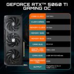 Tarjeta gráfica GIGABYTE GeForce RTX 5060 Ti Gaming OC 16G, de NVIDIA, 16 GB GDDR7 de 128 bits, PCIe 5.0, sistema de refrigeración WINDFORCE, DisplayPort y HDMI - Interfaz de salida de vídeo, tarjeta de vídeo GV-N506TGAMING OC-16GD - imagen 3
