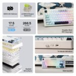 Teclado mecánico con junta EPOMAKER x Aula F75, teclado para juegos 75% inalámbrico intercambiable en caliente con acolchado y perilla de cinco capas, BT/2,4 GHz/USB-C, RGB (azul claro, interruptor LEOBOG Reaper) - imagen 4
